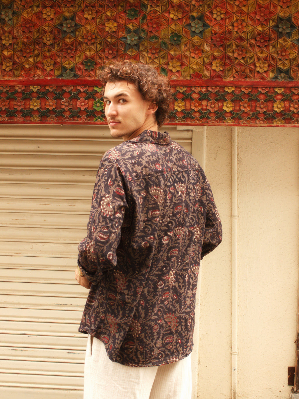 Earthen Bloom Block Printed Shirt