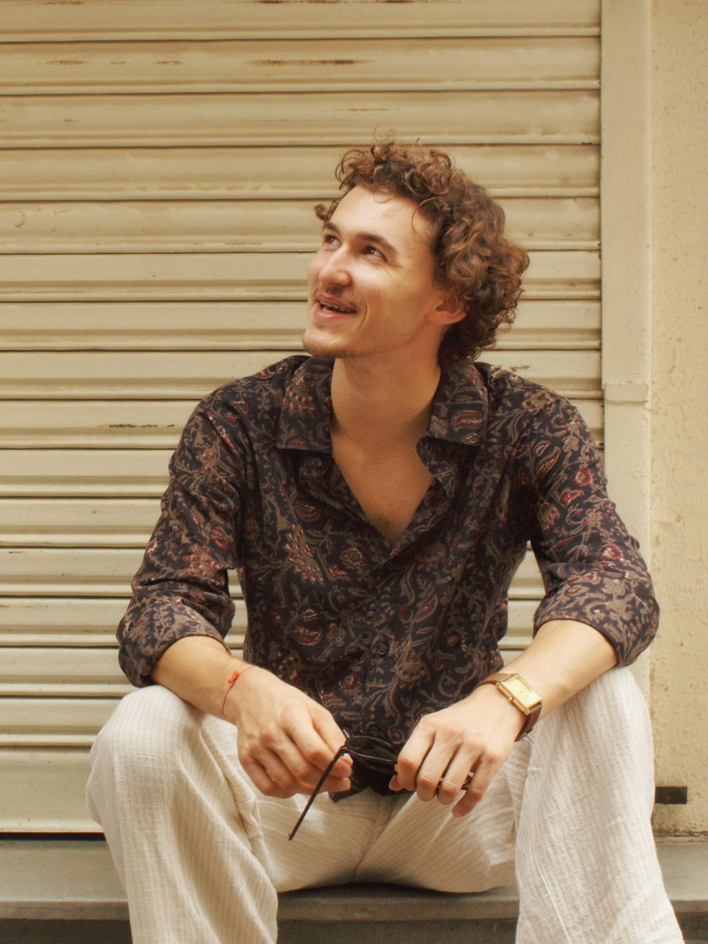 Earthen Bloom Block Printed Shirt