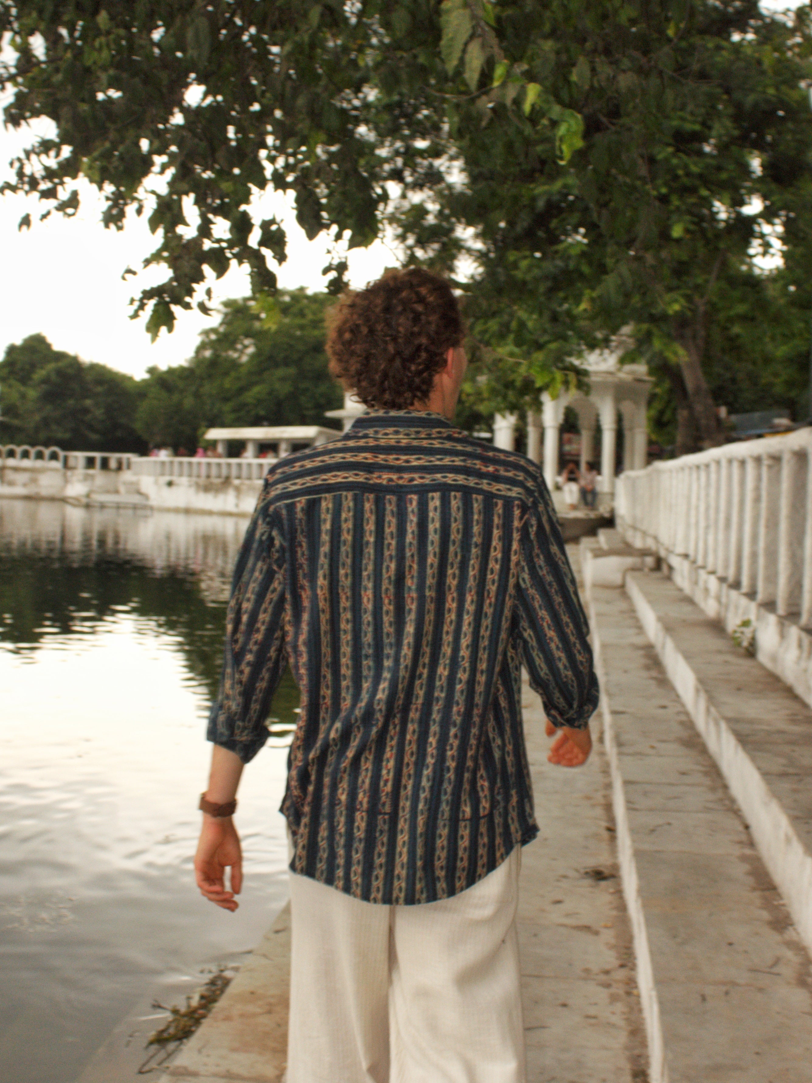 Verdant Stripes Block Printed Shirt