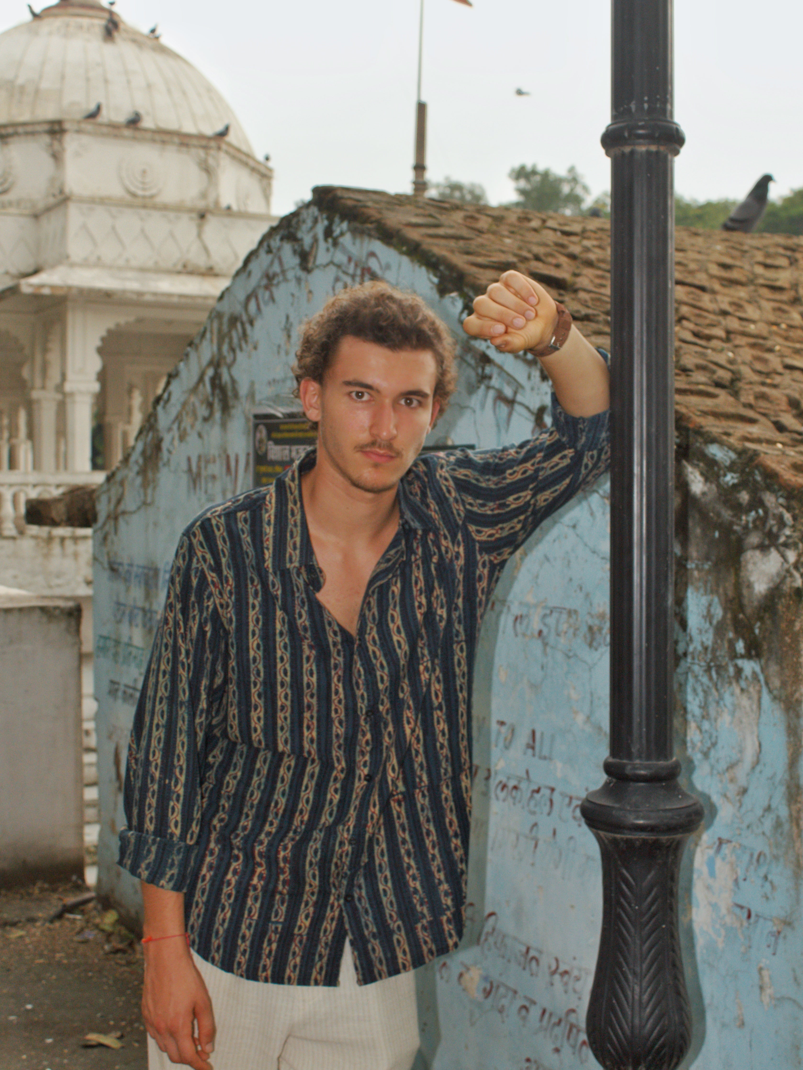 Verdant Stripes Block Printed Shirt